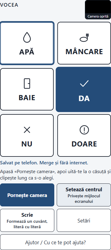 O căsuță conturată și una albastră, aleasă